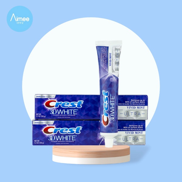 [01 tuýp] Kem Đánh Răng Crest 3D White Ultra Surface Stain Removal Vivid Mint 158g [Aimee1992]