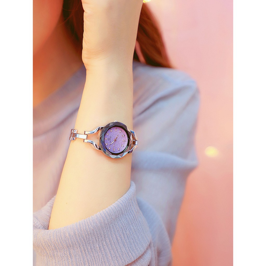 [ xả kho ] Đồng hồ nữ Bee Sister FA0673, dây thép cao cấp, mặt đa giác mang phong cách hàn quốc