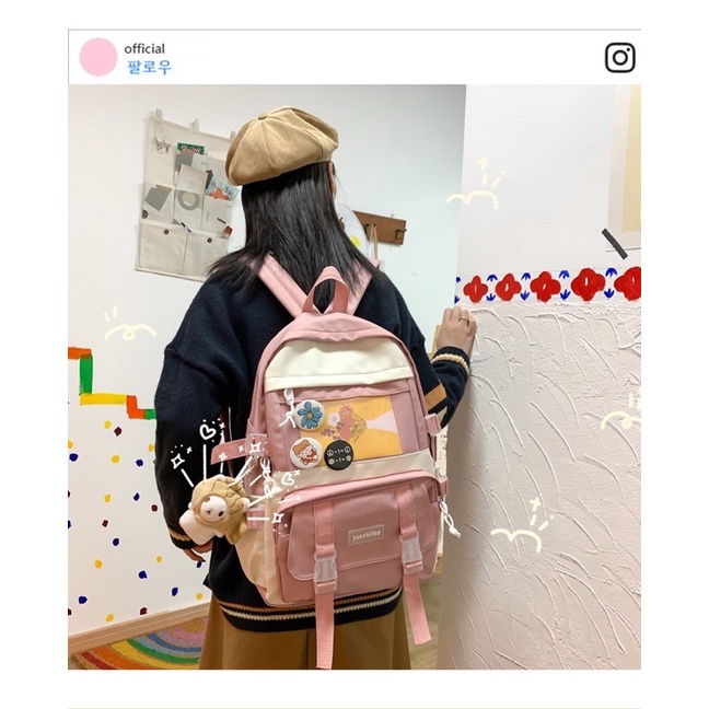 Balo phong cách Hàn Quốc siêu nhẹ, chống nước thời trang DOUCIYUAN 1863 (KHÔNG KÈM GẤU)