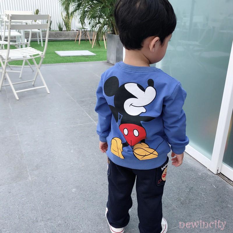 Áo thun tay dài hoạ tiết hoạt hình phong cách Hàn Quốc cho bé