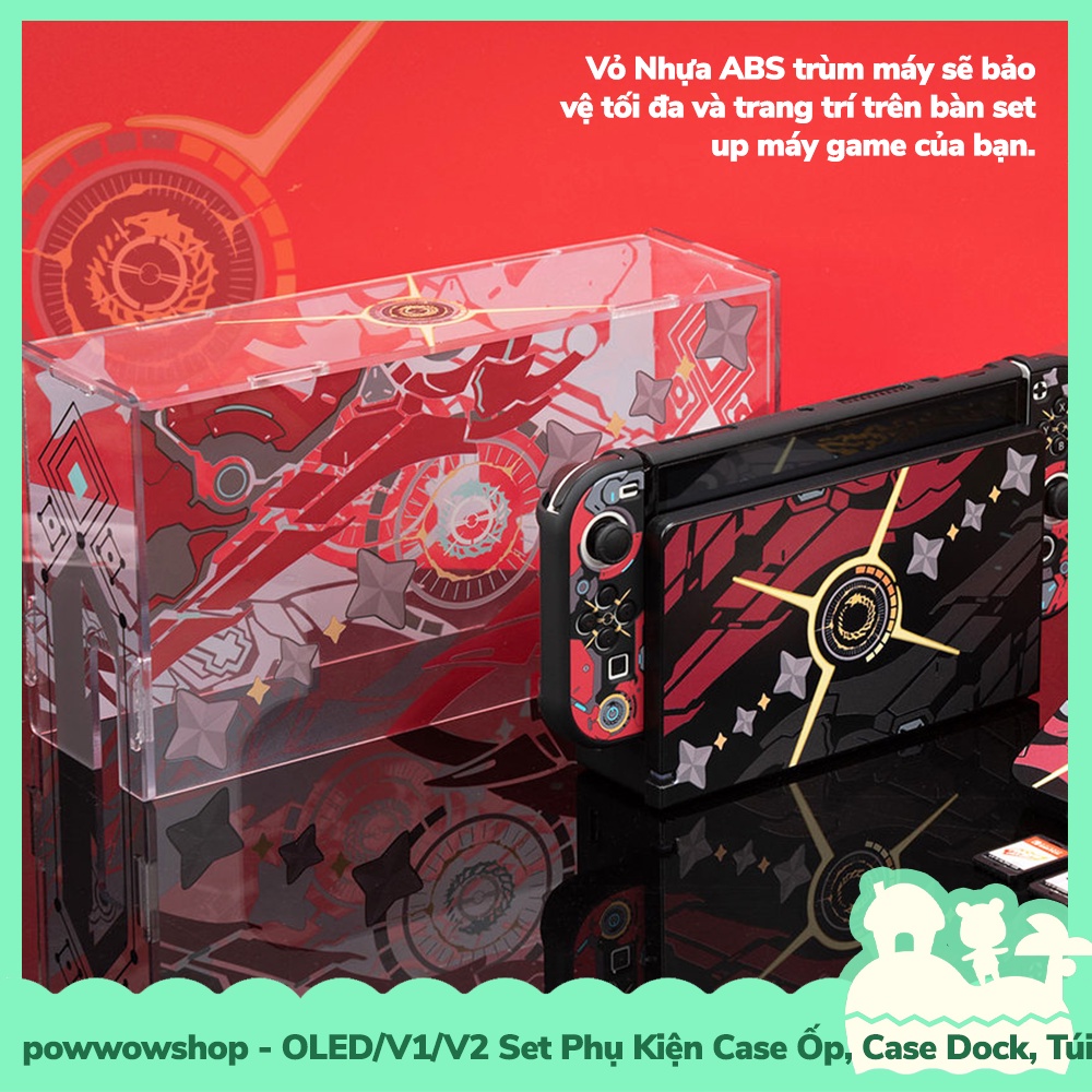 [Sẵn VN - Hỏa Tốc] Oled/V1/V2 Set Phụ Kiện Túi, Case Máy, Case Dock, Hộp Băng Nintendo Switch Phong Cách Xenoblade 3