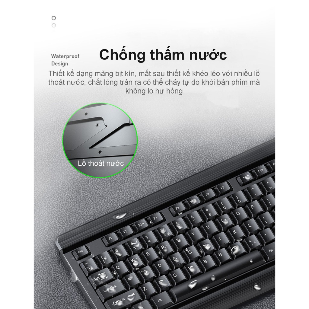 Bàn phím Inphic V580 dùng cho chơi game Máy tính để bàn Máy tính gia đình Cảm giác cơ học Không thấm nước - Chính Hãng