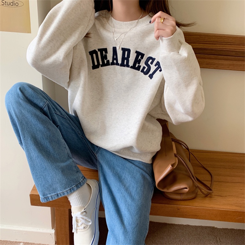 NRVP Áo Hoodie Dáng Rộng Thời Trang Hàn Quốc Đơn Giản Cá Tính Cho Nữ