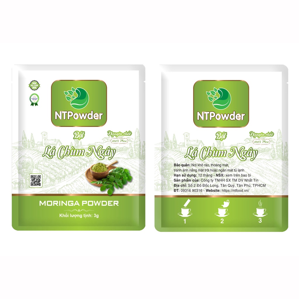 Bột Lá Chùm Ngây sấy lạnh nguyên chất NTPowder 60g - Nhất Tín Food