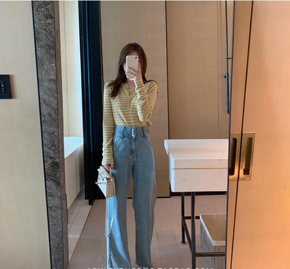 SUXI NEW Áo Thun Nữ Tay Dài Cổ Chữ V Thời Trang Quyến Rũ