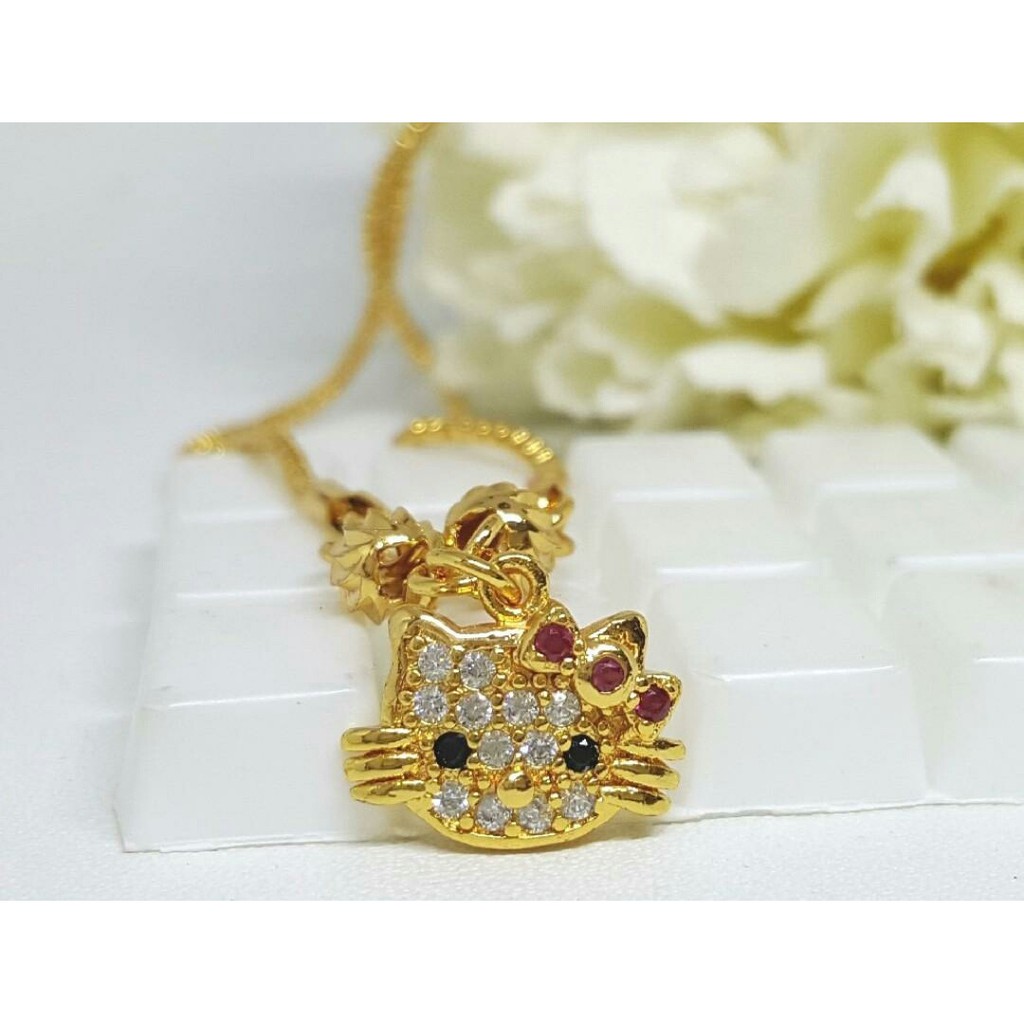 Hellokitty Dây Chuyền Vàng 24k Mặt Hình Hello Kitty Xinh Xắn Cho Bé