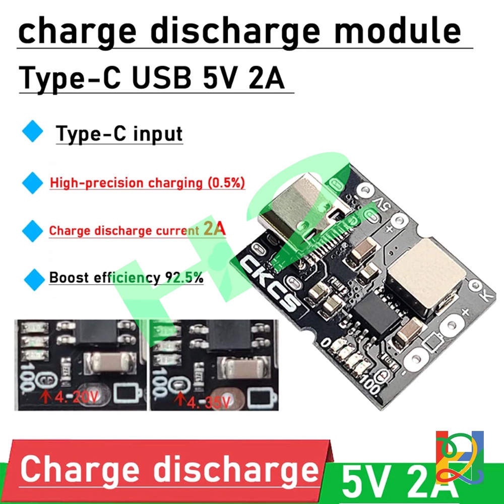 Mạch tăng áp tích hợp sạc xả cổng Type-C 5v 2A - dùng sạc cho pin 18650 - lion - lithium 3.7v