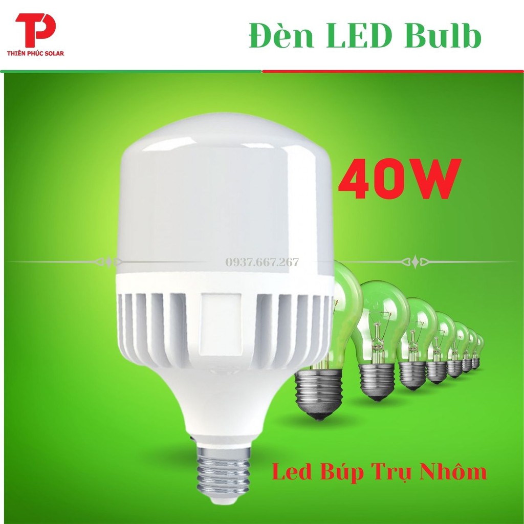 [Hot sale] Đèn LED Búp trụ nhôm 40W