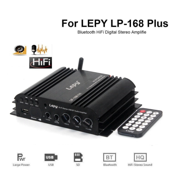Bộ khuếch đại âm thanh nổi kỹ thuật số bluetooth Lepy LP-168 Plus IR/2.1CH 45W-2 68W BASS HiFi tiện dụng | BigBuy360 - bigbuy360.vn