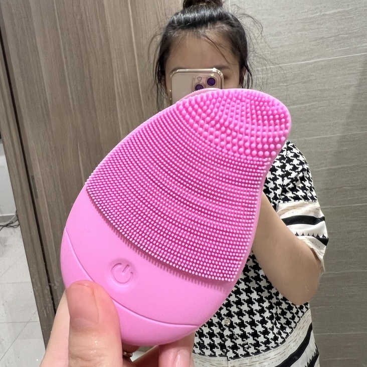 Máy rửa mặt siêu âm MANGO - hình trái xoài tối ưu làm sạch lỗ chân lông, chống nước IPx6, sạc USB, 6 chế độ rửa