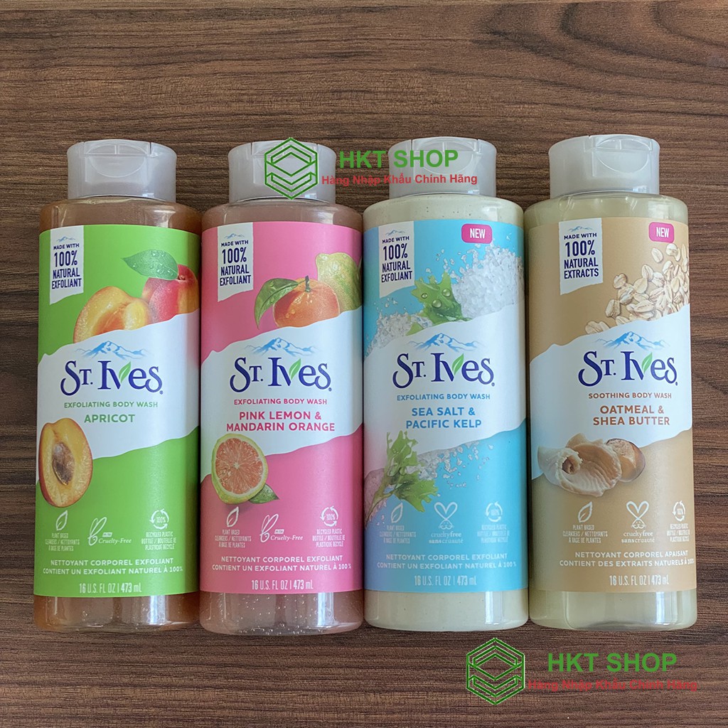 [Mã COSDAY giảm 8% đơn 150K] [USA] Sữa tắm tẩy tế bào chết St.Ives 473ml - HKT Shop