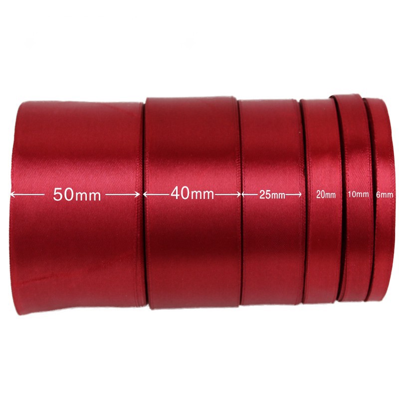 Cuộn Dây Ruy Băng Màu Đỏ Rượu Vang Dài 22M Dùng Trang Trí Tiệc Cưới DIY