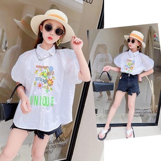 Áo sơ mi hoa cộc tay cho bé gái size đại Thời trang trẻ em BEESHOP H23014