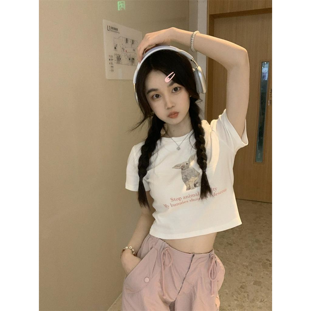 Áo Thun Nữ Tay Ngắn In Hình Thỏ 62871