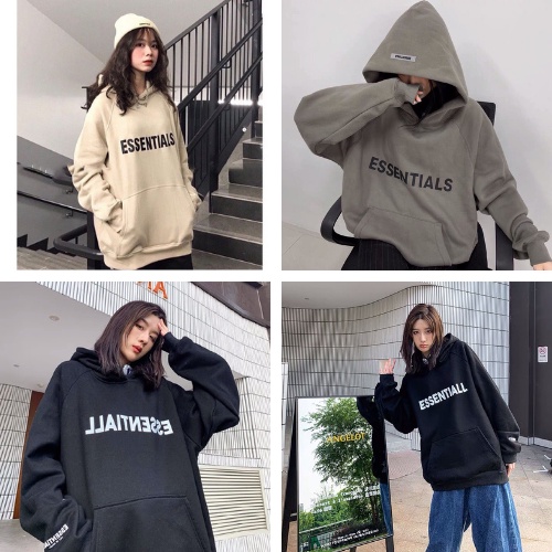 Áo Hoodie Unisex ESSENTIALL Nam Nữ Dáng Rộng Kèm Mũ HOT TREND - Áo nỉ bông unisex nam nữ KNN60 | BigBuy360 - bigbuy360.vn