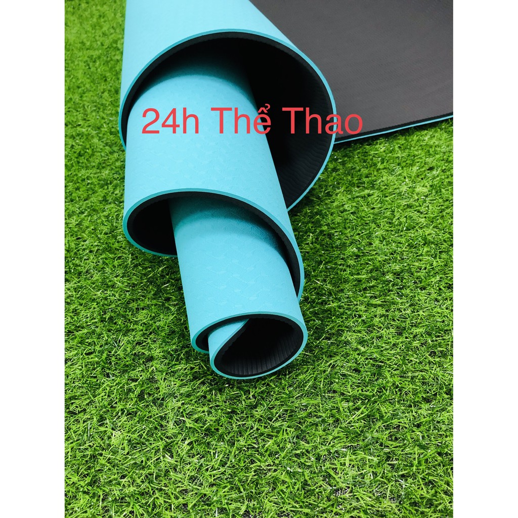 Thảm tập yoga chống trượt định tuyến gym tpe đúc 2 lớp siêu bền 6mm,8mm