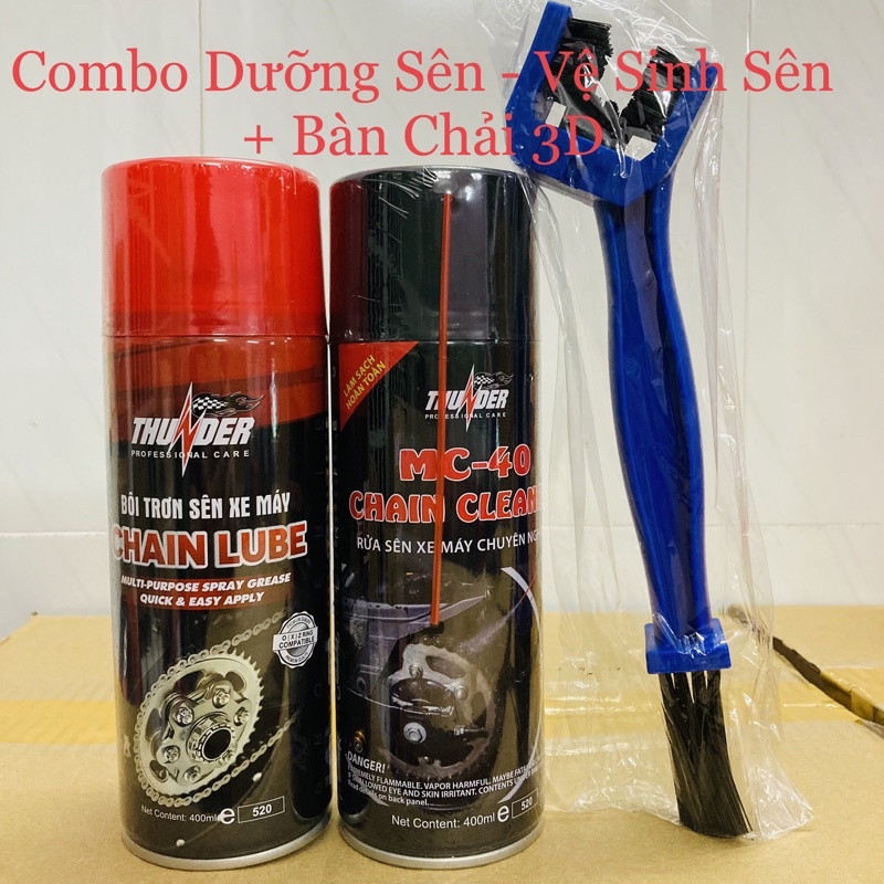 Dưỡng Sên - Vệ Sinh Sên Xích Xe Máy Thunder Chain Lube - Chain Cleaner 400ML - Made in VietNam - Công Ty Nano Williams