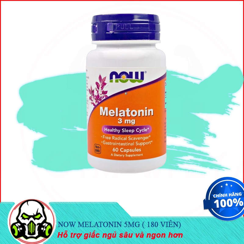 [Sale] Thực Phẩm Hỗ Trợ Giấc Ngủ Ngon Và Sâu Now Melatonin 5mg ( 180 viên)