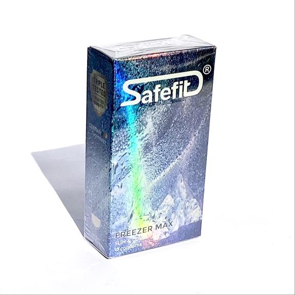 [ 49mm - Mát Lạnh ] Hộp 10 Cái Bao Cao Su Safefit Freezer Max Mát Lạnh Tăng Khoái Cảm