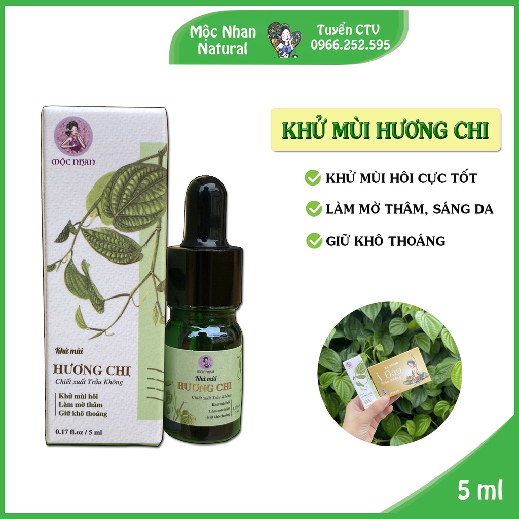 Serum khử mùi hương chi, Mộc Nhan Natural, đánh bay hôi nách, hôi chân, mờ thâm da sáng mịn hơn