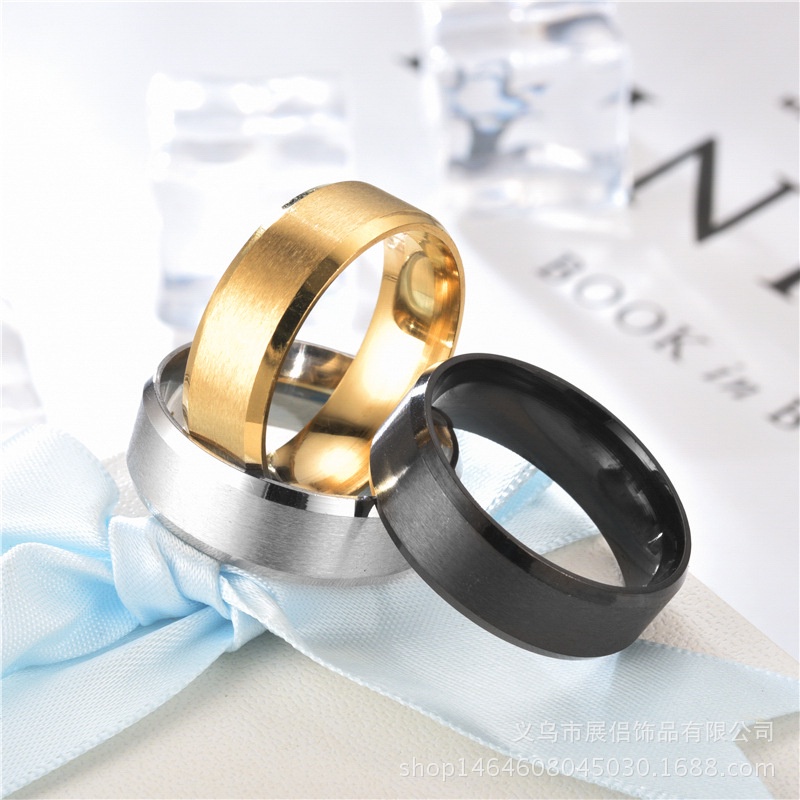 Nhẫn trơn unisex nam nữ titan cao cấp mạ kim loại giá rẻ bền đẹp