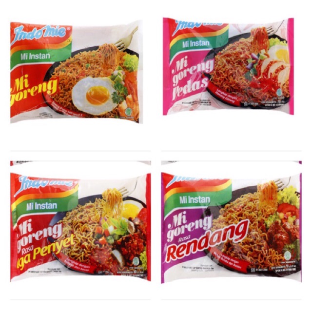 Combo 42 gói mì xào khô Indomie Goreng vị đặc biệt/ vị sườn/ vị cay nồng/ vị bò cay