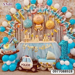 Set Bóng Trang Trí Sinh Nhật Thôi Nôi Đầy Tháng Cho Bé SN46-SN48 (Tặng Bơm + Băng dính)