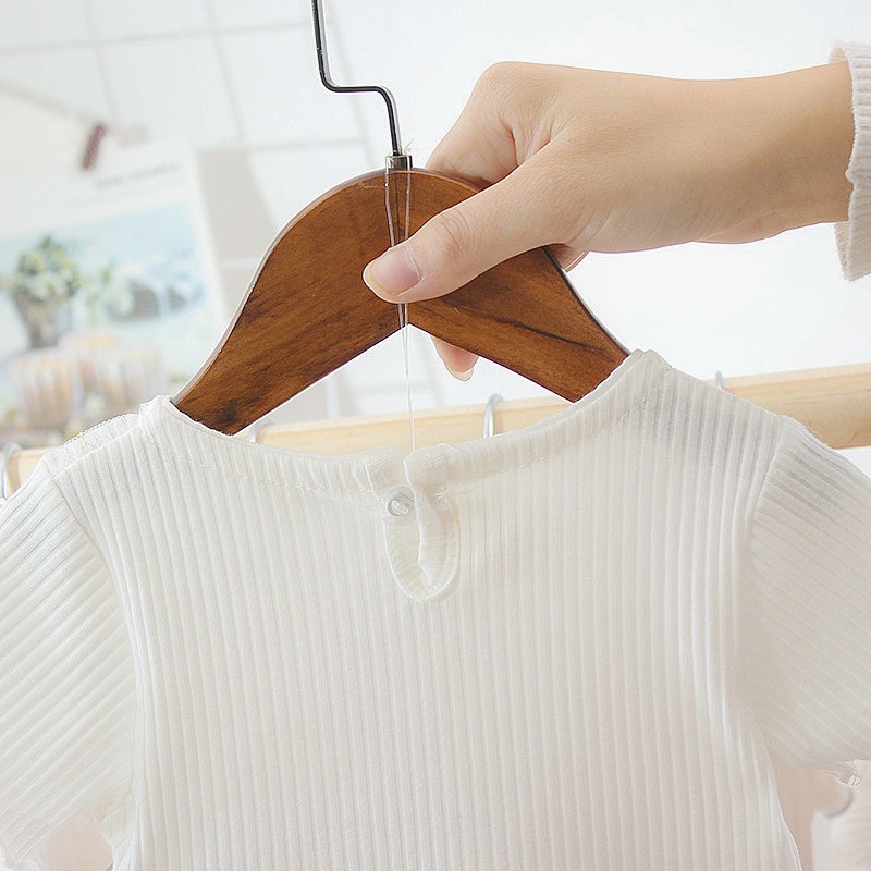 Đầm xòe ngắn tay phối lưới dễ thương dành cho bé gái