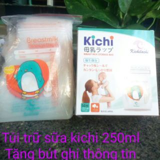 (250ml) 100 TÚI TRỮ SỮA KICHILACHI CÓ VÒI