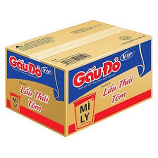 Thùng 24 ly mì gấu đỏ vip lẩu thái tôm