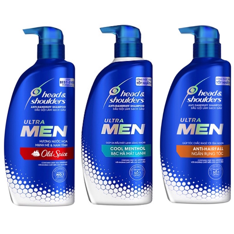 DẦU GỘI HEAD &amp; SHOULDERS ULTRA MEN 650ML NGĂN RỤNG TÓC/ BẠC HÀ MÁT LẠNH/ OLD SPICE