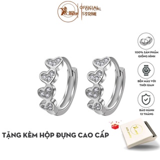 Bông tai nữ kiểu dáng trái tim nối nhau nửa hình tròn ANTA Jewelry - ATJ3452