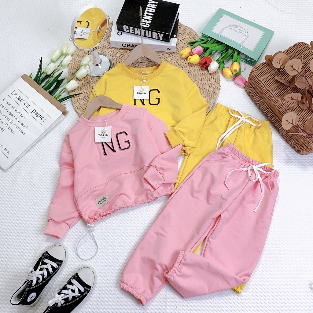 Bộ nỉ bé gái cao cấp NG size Đại 25-35kg XHN778