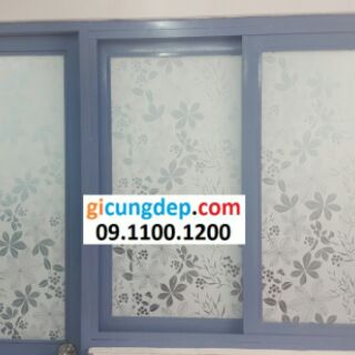 Decal dán kính/kiếng hoa lá trắng 300cm*45cm