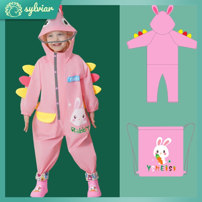 Áo Mưa Một Mảnh In Họa Tiết Hoạt Hình Dễ Thương Dành Cho Bé Trai Gái