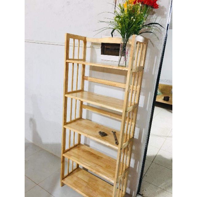 Kệ sách ngang 65cm 5 tầng gỗ tự nhiên 2 màu - Nội thất Ori