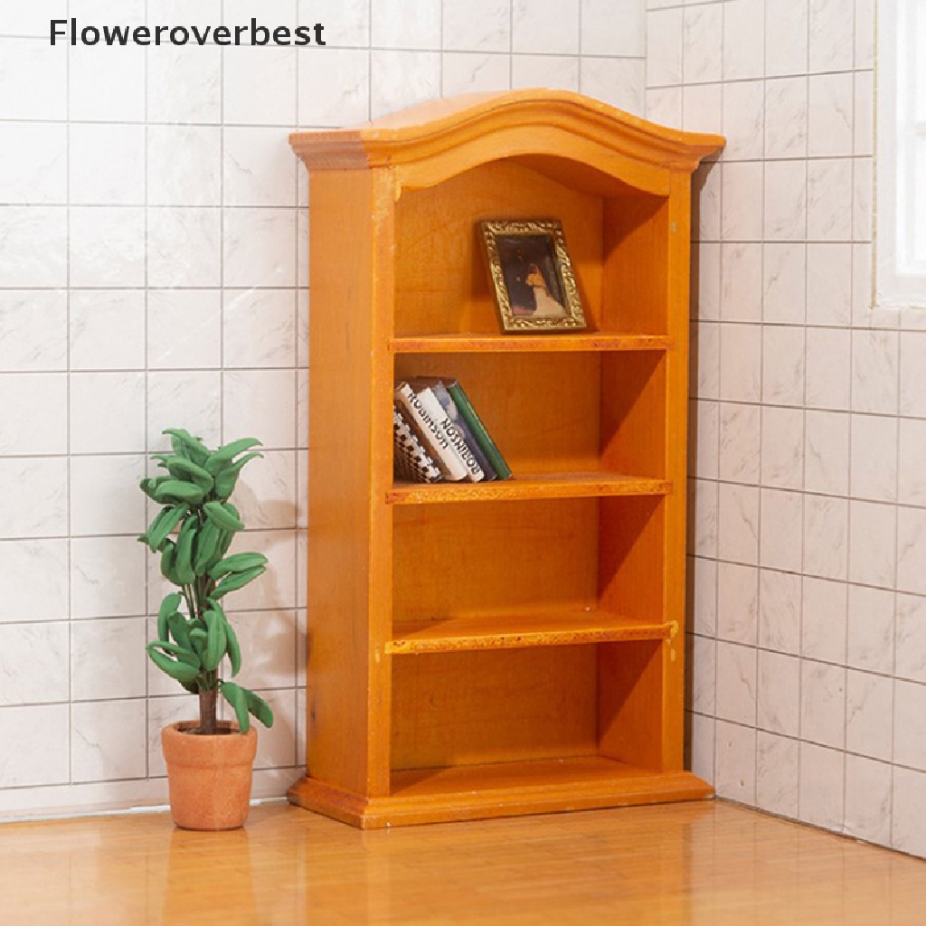 Mô hình tủ sách mini tỉ lệ 1: 12 trang trí nhà búp bê
