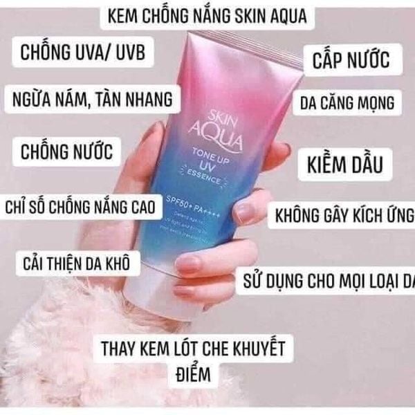 Kem Chống Nắng Nâng Tone Tự Nhiên Skin Aqua Tone Up UV Essence SPF 50+ 80g - Nhật Bản