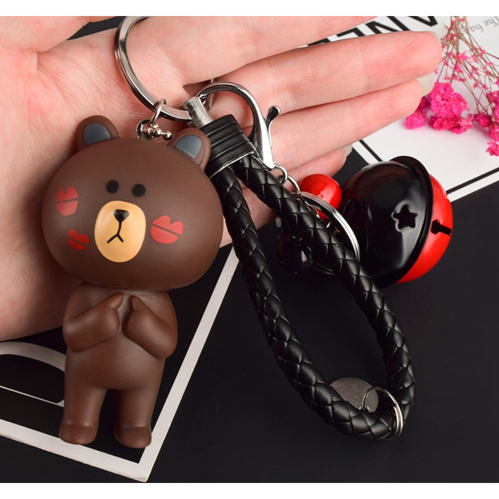 Móc Khóa Gấu Nâu Kèm Dây Da Cao Cấp | BigBuy360 - bigbuy360.vn