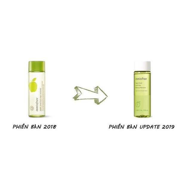 TẨY TRANG MẮT MÔI INNISFREE APPLE SEED LIP &amp; EYE REMOVER 100ML CHÍNH HÃNG - 8503