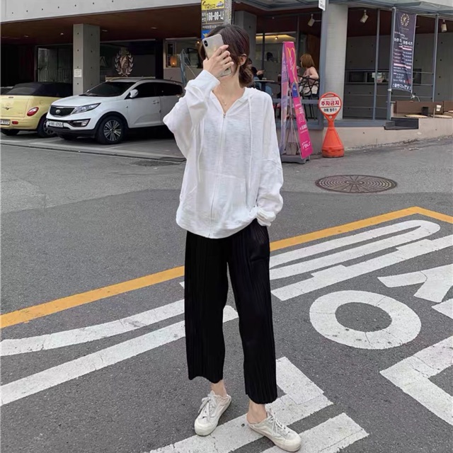 Áo khoác thun chất cotton xước style korea