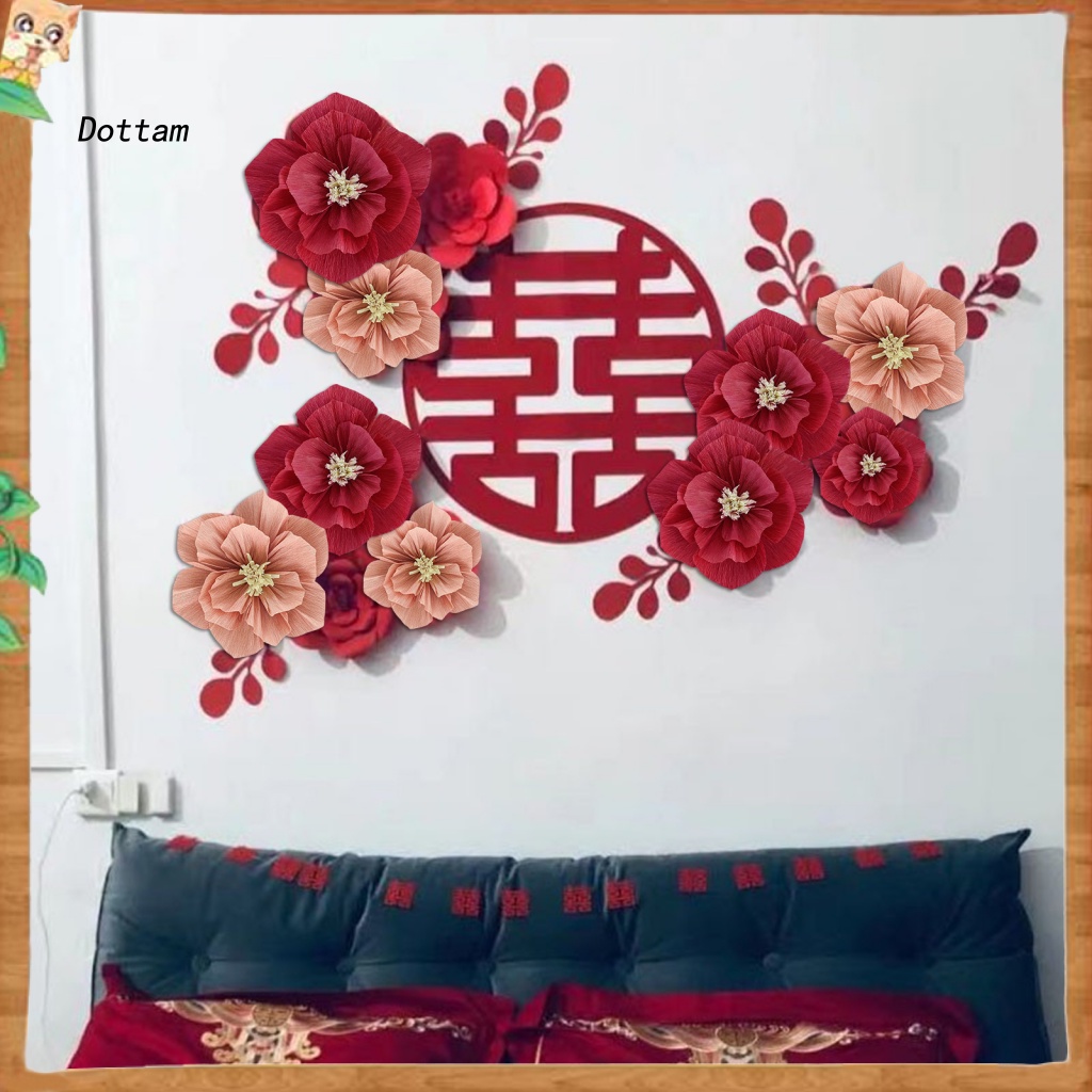 Hoa Giấy Nhân Tạo Màu Đỏ Đẹp Mắt Dùng Trang Trí Tiệc Cưới
