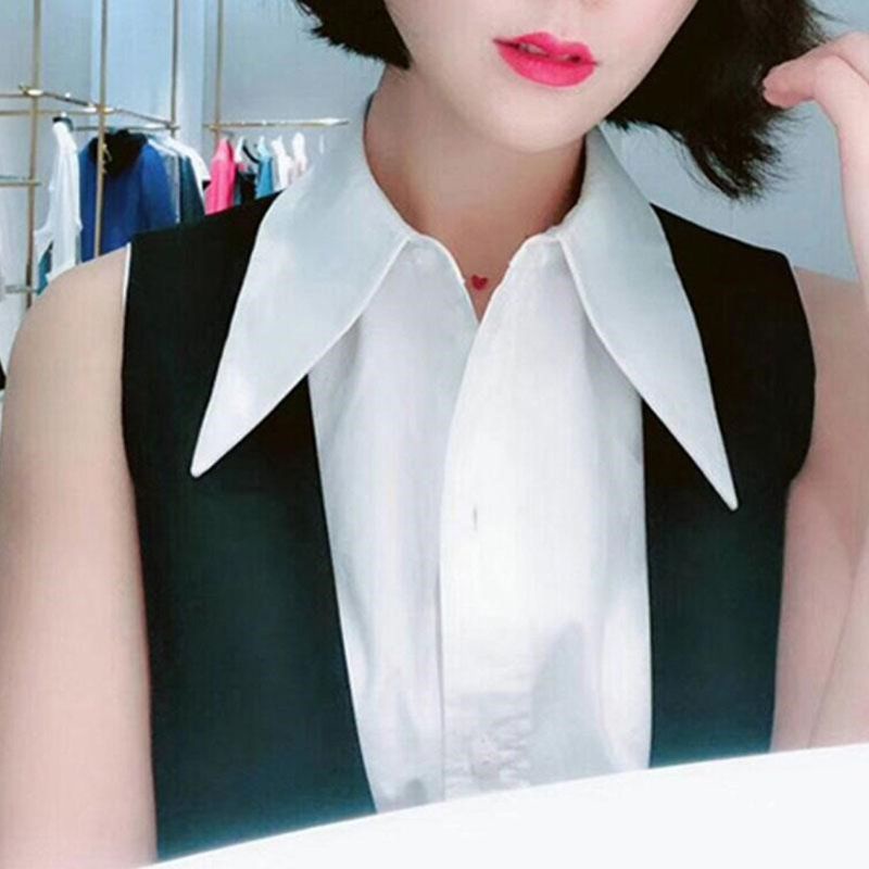 Cổ áo giả bằng cotton màu sắc thanh lịch dành cho nữ