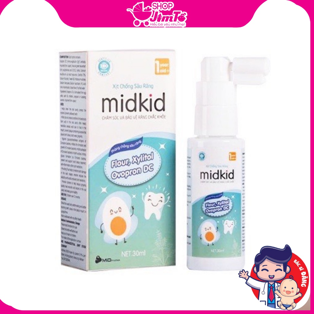 Xịt Chống Sâu Răng 💥 Có sẵn 💥 Xịt Chống Sâu Răng MIDKID dành cho bé - Cho Bé Hàm Răng Chắc Khỏe