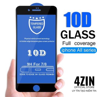 Kính cường lực 10d full màn cho iphone 6,6plus,6s,6splus,7,7plus,8,8plus,x-4zin