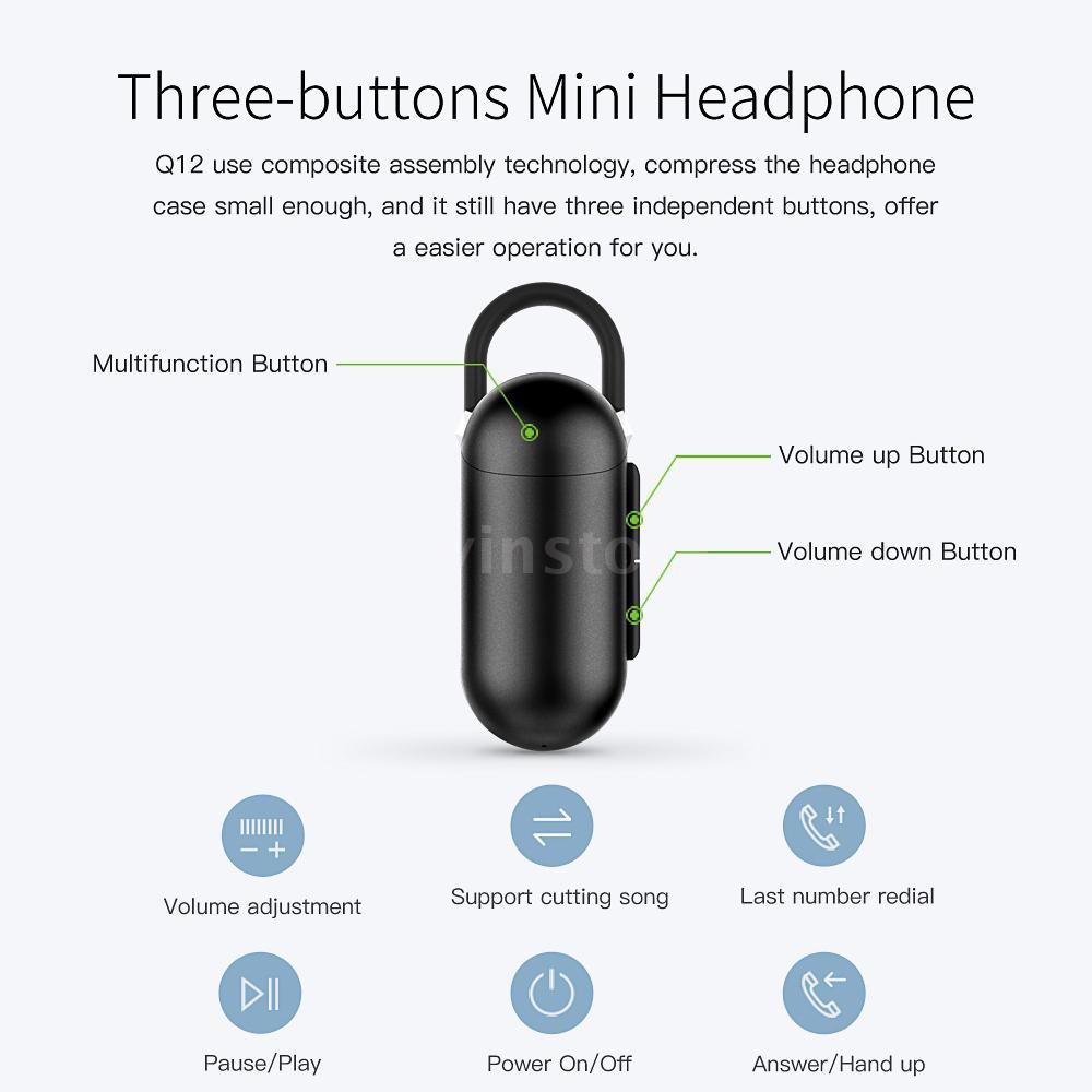 Tai Nghe Bluetooth Qcy Q12 Chống Ồn Kèm Mic Thoại