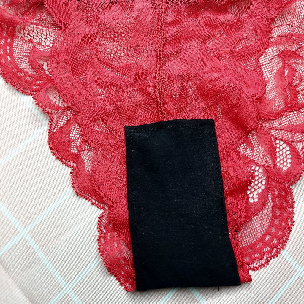 Bộ đồ lót nữ ren, bralette sexy không gọng mút mỏng đỏ (form lớn)SB01 [95's House]