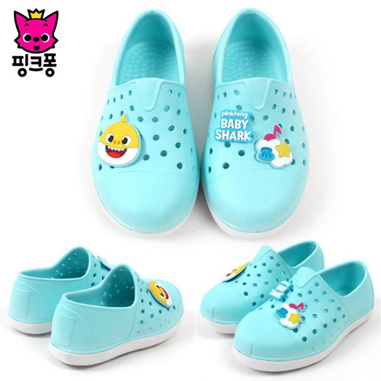 giày crocs pinkfong cho bé màu xanh