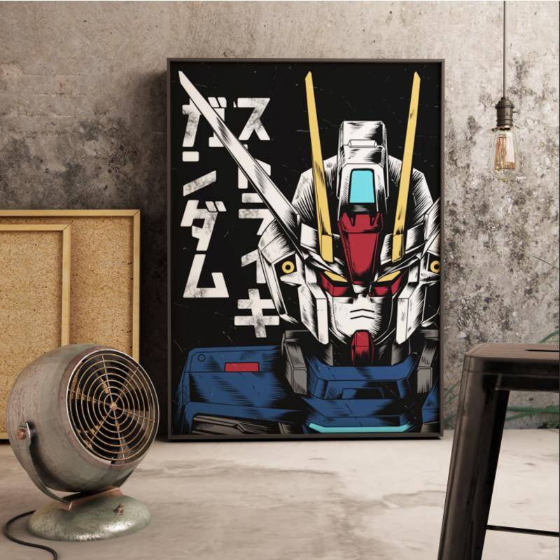 Tranh Vải canvas Treo Tường Hình Gundam Độc Đáo