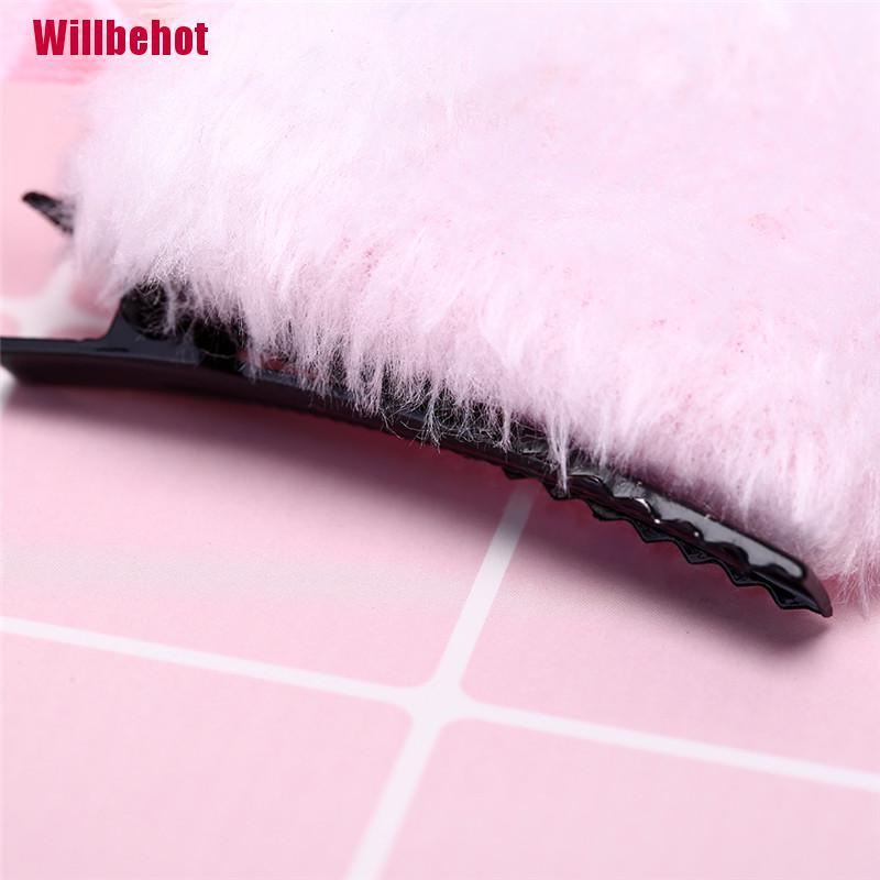 [Hàng mới về] Kẹp tóc hình tai mèo cáo phối lông dài gắn chuông đáng yêu cho tiệc hóa trang